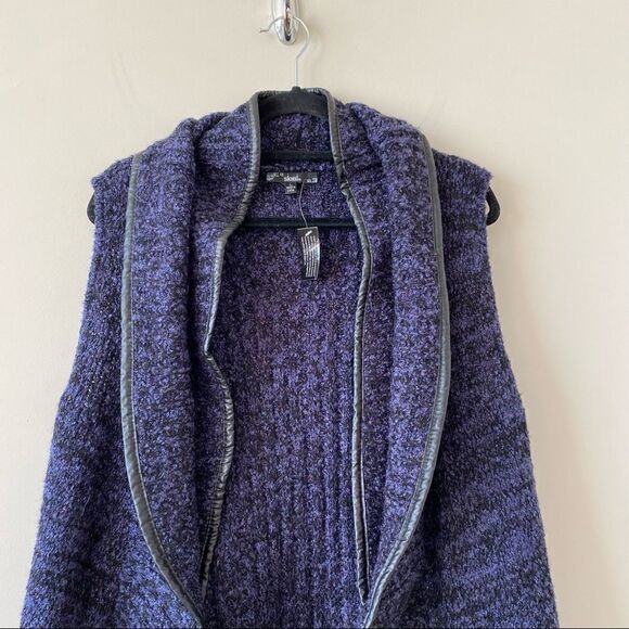 Nwt-Sioni Knitted Metallic Detail Open Vest (Large) - Picture 5 of 8